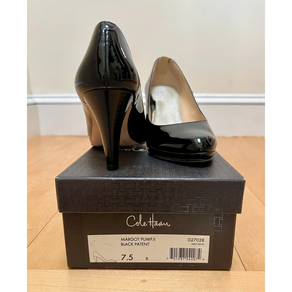 Cole Haan Pumps Women 7.5 Black Margot Pump II Patent Leather Round Toe Platform